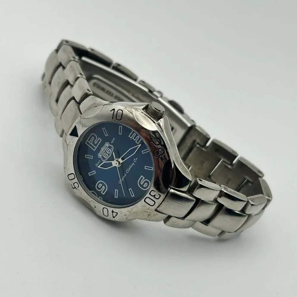 Route 66 Original Clothing Co. St. Steel Blue Face Women’s Watch